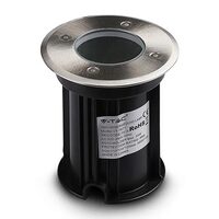 Aplica Inox pentru podea, fara bec, GU10, dimensiune 110 x 110 x 120 mm, IP67, Gri