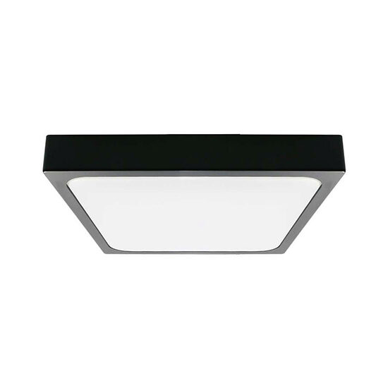 Plafoniera patrata cu senzor de miscare, Negru, 18W, lumina neutra 4000K, IP44, 1800 lm, 225x225 mm