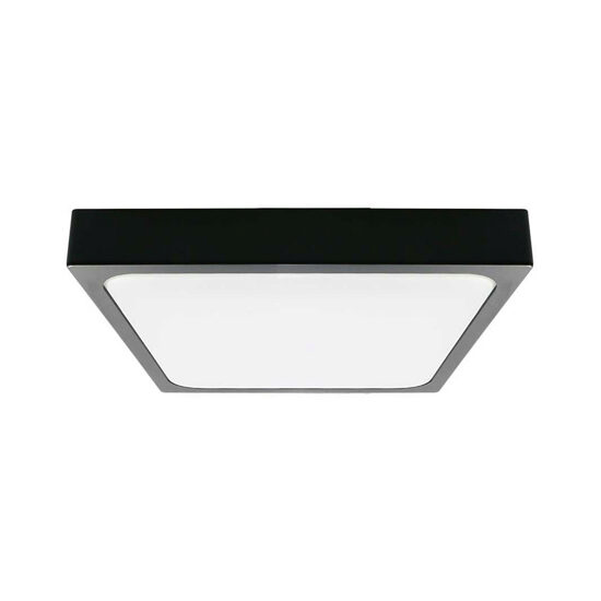 Plafoniera patrata cu senzor de miscare, Negru, 24W, lumina neutra 4000K, IP44, 2400 lm, 295x295 mm