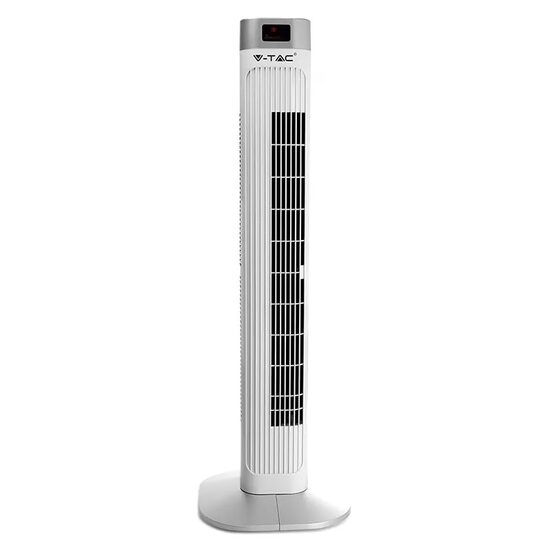 Ventilator turn cu afisare temperatura, 3 viteze, 55 W, Timer, Inaltime 92 cm, Telecomanda