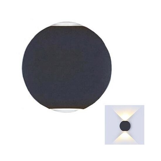 Aplica cu led, 6W, 4000K, Aluminiu, Negru, 660 lm, IP65