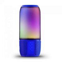 Boxa portabila cu Bluetooth, Iluminata led RGB, MicroSD/USB, 2x3 W, Li-Ion, 92x218 mm, Albastru