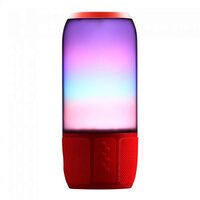 Boxa portabila cu Bluetooth, Iluminata led RGB, MicroSD/USB, 2x3 W, Li-Ion, 92x218 mm, Rosu