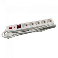 Prelungitor cu 5 locasuri si intrerupator, Schuko, lungime 1.4 m, Protectie la Supratensiune, max 3600W, 16A