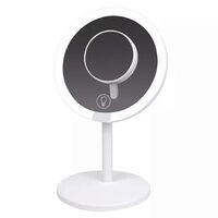 Oglinda make-up cu led cu acumulator, 5 W, 200 lm, 1200 mAh, Diametru 210 mm, alimentare USB