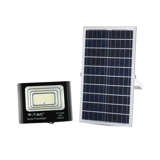 Proiector led cu incarcare solara 35W, 6000K, 2450 lm, telecomanda, 325 x 85 x 280 mm