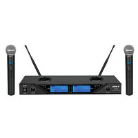 Set 2 microfoane wireless, distanta 100 m, 8 frecvente selectabile/canal