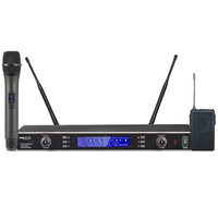 Statie cu 1 microfon de mana si emitator UHF la centura, 16 frecvente selectanile/canal