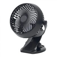 Ventilator cu acumulator si clema, diametru 10 cm, negru, Li-Ion, 