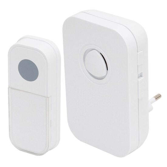 Sonerie fara fir 100 m, 230 V, 8 melodii, IP44, Alb, sunet polifonic