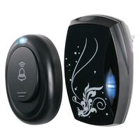 Sonerie fără fir, 230 V, baterie LR23A, 100 m, 36 melodii, Negru