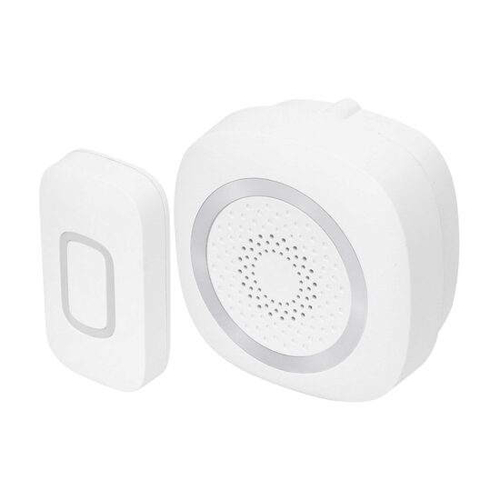 Sonerie fara fir 160 m, 3 x AA, 1 x CR2032, Alb, 60 melodii, IP44