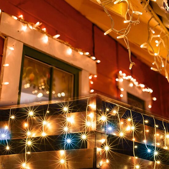 Perdea de lumini 400 x LED, decor turturi de gheaţă, lungime 10 m, lumina alba calda, cu legare în serie, Exterior