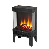 Semineu electric, Negru, 2 trepte 600/1200 W, efect flacara, Led, 31 x 53 x 18 cm