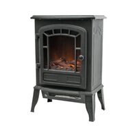 Semineu electric 2 trepte 1000/2000 W, Negru, efect flacara, 39.5 x 56.5 x 23 cm