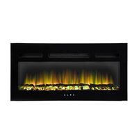 Semineu electric incorporabil, 2 trepte 1000/2000 W, Negru, Telecomanda, 91.5 x 45 x 17 cm