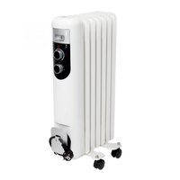 Calorifer cu ulei 7 elementi, 3 trepte de incalzire 600 / 900 / 1500 W, Alb, Termostat, Protectie supraincalzire