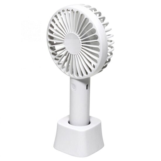 Ventilator de mana cu acumulator, Alb, USB, Li-Ion, 3 trepte