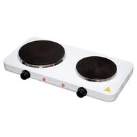 Plita electrica, portabila, 2 arzatoare, 2500 W, Metal, Alb, 47 x 6.5 x 25.5 cm 