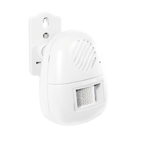 Sistem sonor de semnalizare intrare cu suport de perete, Raza 5 m, Alb, 4 x AA 