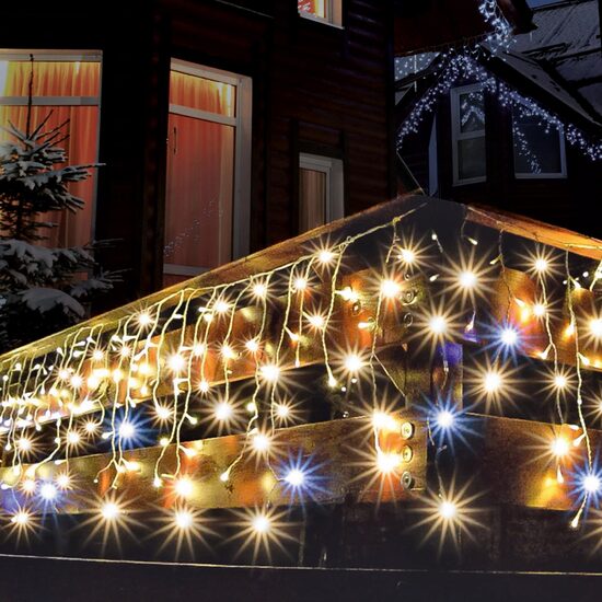 Perdea de lumini 300 x LED, exterior, Lumina calda, lungime 5 m