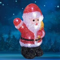 Figurina luminoasa Mos Craciun, 16 x Led, IP44 exterior, 10 x 16 x 23 cm, Acril, Lumina rece