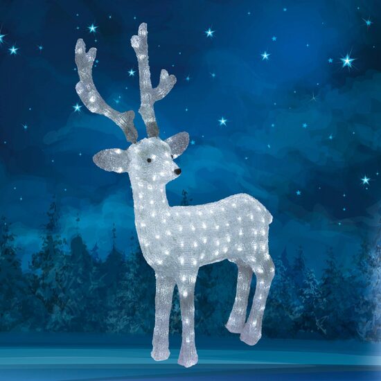 Figurina luminoasa Ren acril, 200 x Led, IP44 exterior, 50 x 83 cm