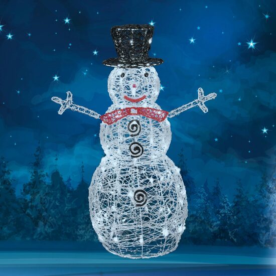 Figurina luminoasa Om de Zapada, 80 x Led, IP44 exterior, 90 x 68 cm