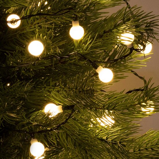 Instalatie luminoasa de interior, 100 x LED Glob, lumina calda, lungime 8 m