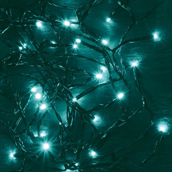Instalatie luminoasa de interior, 100 x LED Turcoaz, lungime 8 m