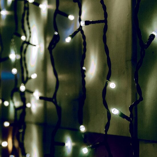 Perdea de lumini, 204 x LED, alb rece, exterior, legare in serie, lungime 2 m