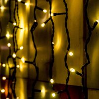 Perdea de lumini, 204 x LED, alb cald, exterior, legare in serie, lungime 2 m