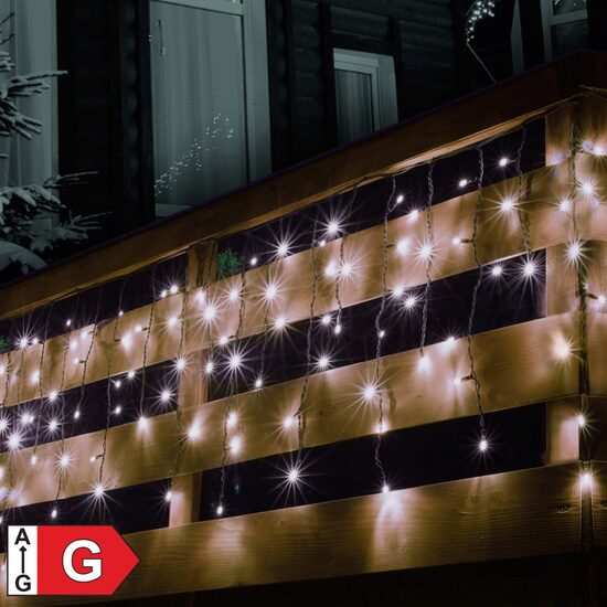 Perdea de lumini inseriabila, 50 x LED, alb rece, exterior, lungime 5 m