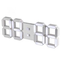 Ceas desteptator digital LED, 3D, alb, 375 x 128 x 23 mm