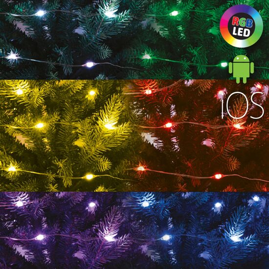 Instalatie luminoasa 200 x Micro Led RGB Smart, Exterior IP44, Lungime 20 m