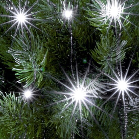 Instalatie luminoasa 30 x micro Led, Lumina rece, Interior, Lungime 2.9 m, Baterie 2 x AA, Timer
