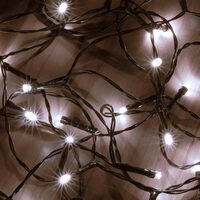 Instalatie luminoasa de exterior IP44, 50 x Led, Alb rece, Baterie 3 x AA, Lungime 4.9 m, 8 programe, Timer