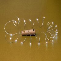 Instalatie luminoasa pentru sticle, 20 x micro Led, Baterie, lungime 2 m, lumina calda