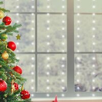 Perdea de lumini microLED, interior, 3x2m, 200 x LED, alb rece, 8 programe, Telecomanda