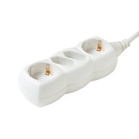 Prelungitor cu 4 locasuri, 16 A, 3500 W, lungime 3 m, Alb