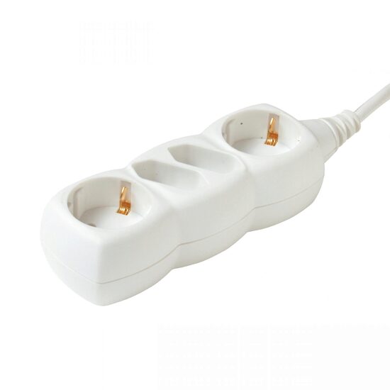 Prelungitor cu 4 locasuri, 16 A, 3500 W, lungime 1.5 m, Alb