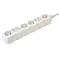 Prelungitor cu 8 prize, 3 m, 16 A, 3500 W, Alb