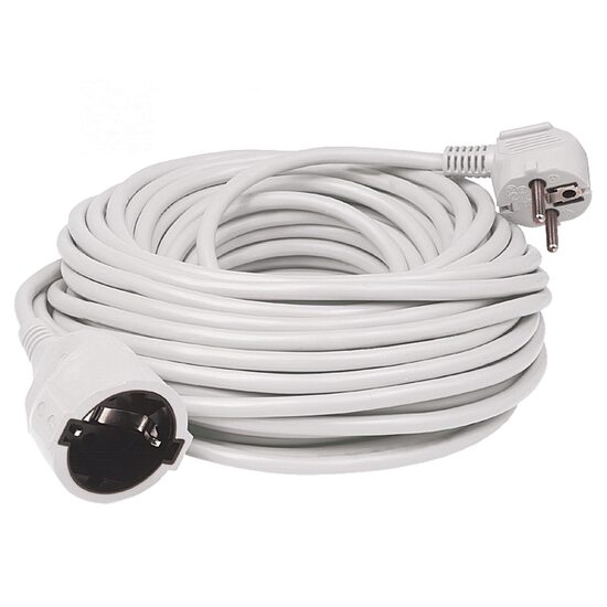 Cordon prelungitor cu cupla si fisa, 30 m, Alb, 1.5 mmp, IP20, 16 A, 3680 W