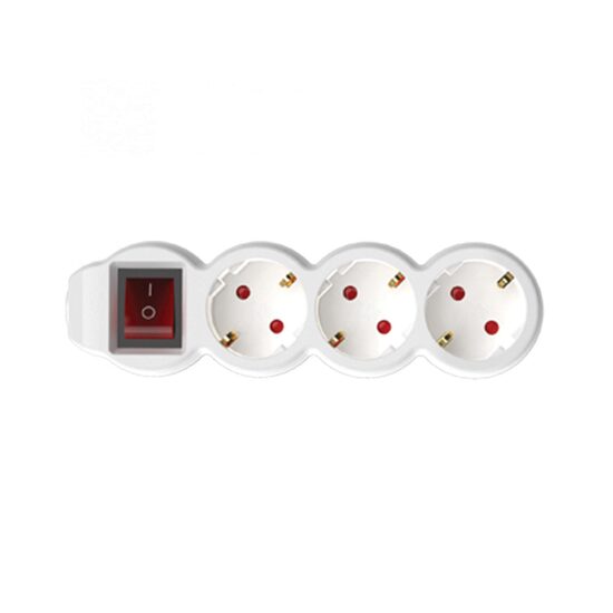 Prelungitor 3 prize, intrerupator, 10 m, 3x1.5 mmp, alb, IP20, protectie copii
