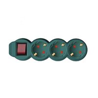 Prelungitor 3 prize, intrerupator, 5 m, 3x1.5 mmp, Verde, IP20, protectie copii