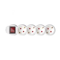 Prelungitor 4 prize cu intrerupator, 3 m, alb, IP20, 3500 W, 16 A, 1.5 mmp
