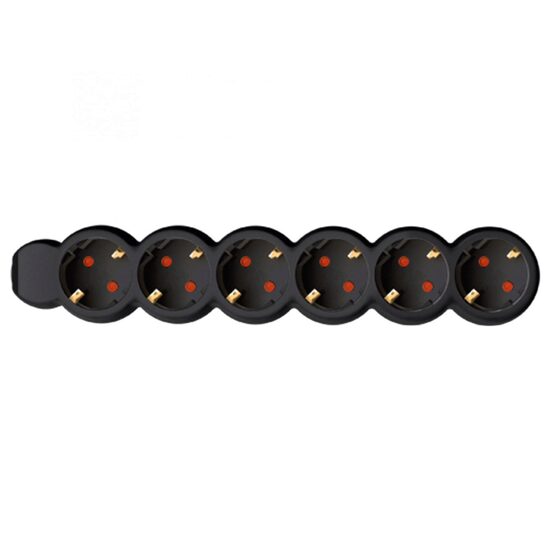Prelungitor 6 prize, protectie copii, 1.5 m, Negru, 3 x 1 mmp, IP20