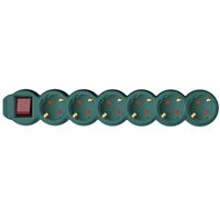 Prelungitor 6 prize, 3 m, 3 x 1.5 mmp, Verde, 3500 W, 16 A, Intrerupator