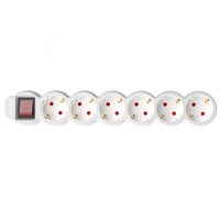 Prelungitor 6 prize, 1.5 m, 3 x 1.5 mmp, Alb, 3500 W, 16 A, protectie copii, Intrerupator