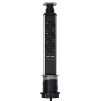 Prelungitor cu 3 prize, incastrabil in masa, 2 x USB, lungime 1.4 m